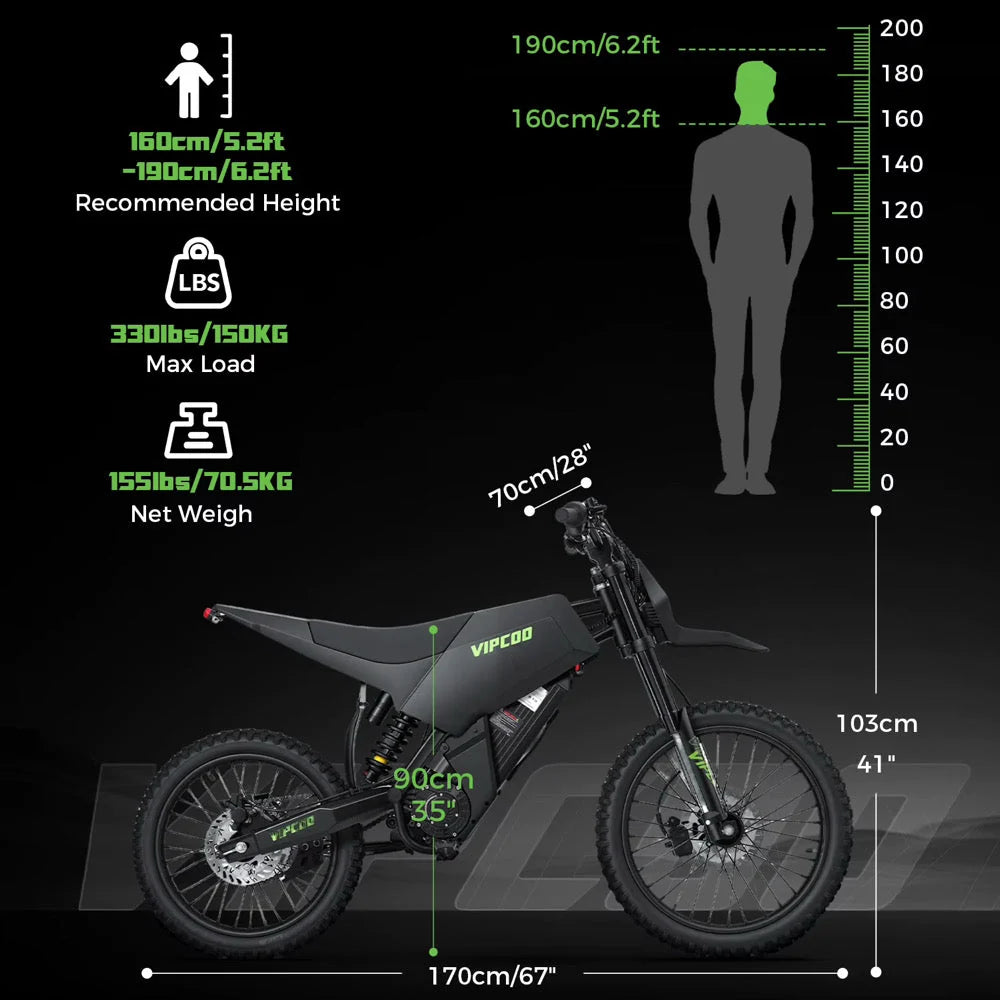 VIPCOO H6 ELECTRIC DIRT BIKE