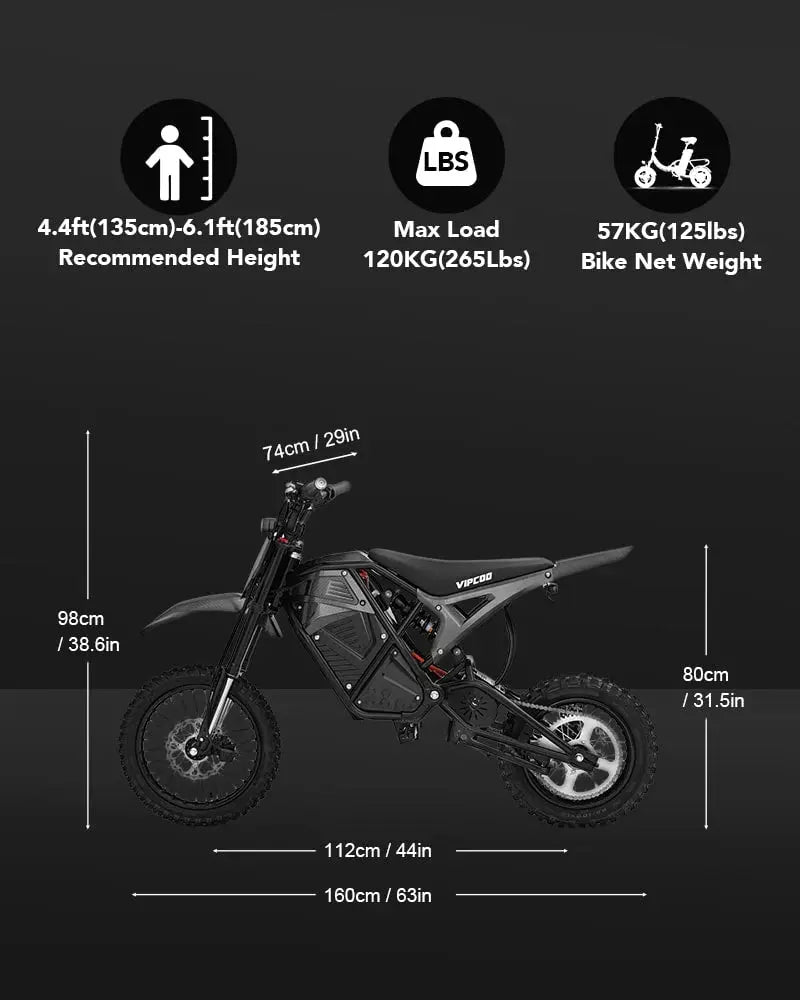 VIPCOO H3 3500w ELECTRIC DIRT BIKE
