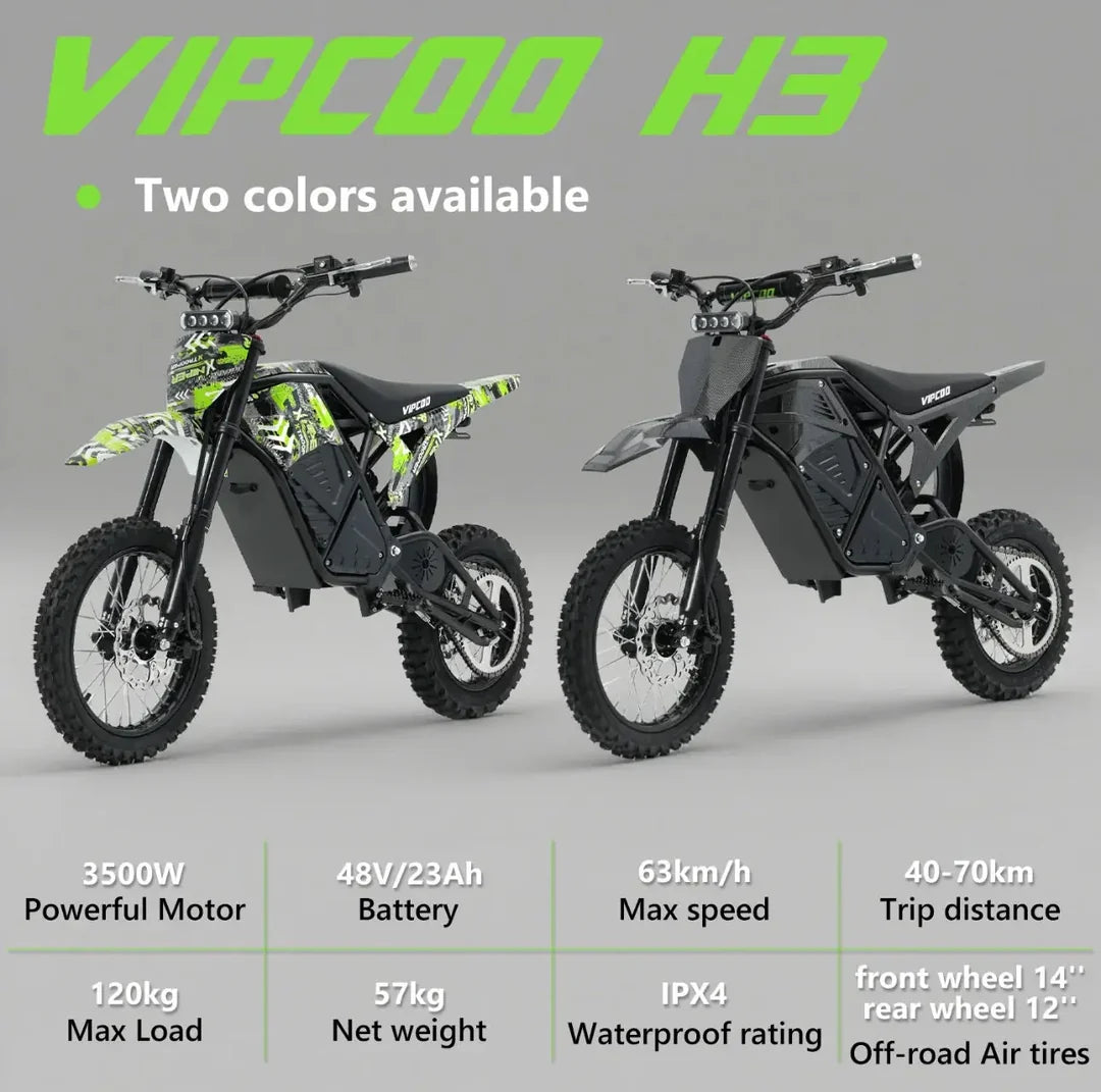 VIPCOO H3 3500w ELECTRIC DIRT BIKE