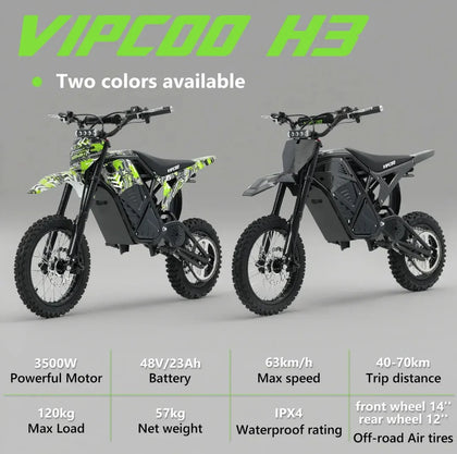 VIPCOO H3 3500w ELECTRIC DIRT BIKE